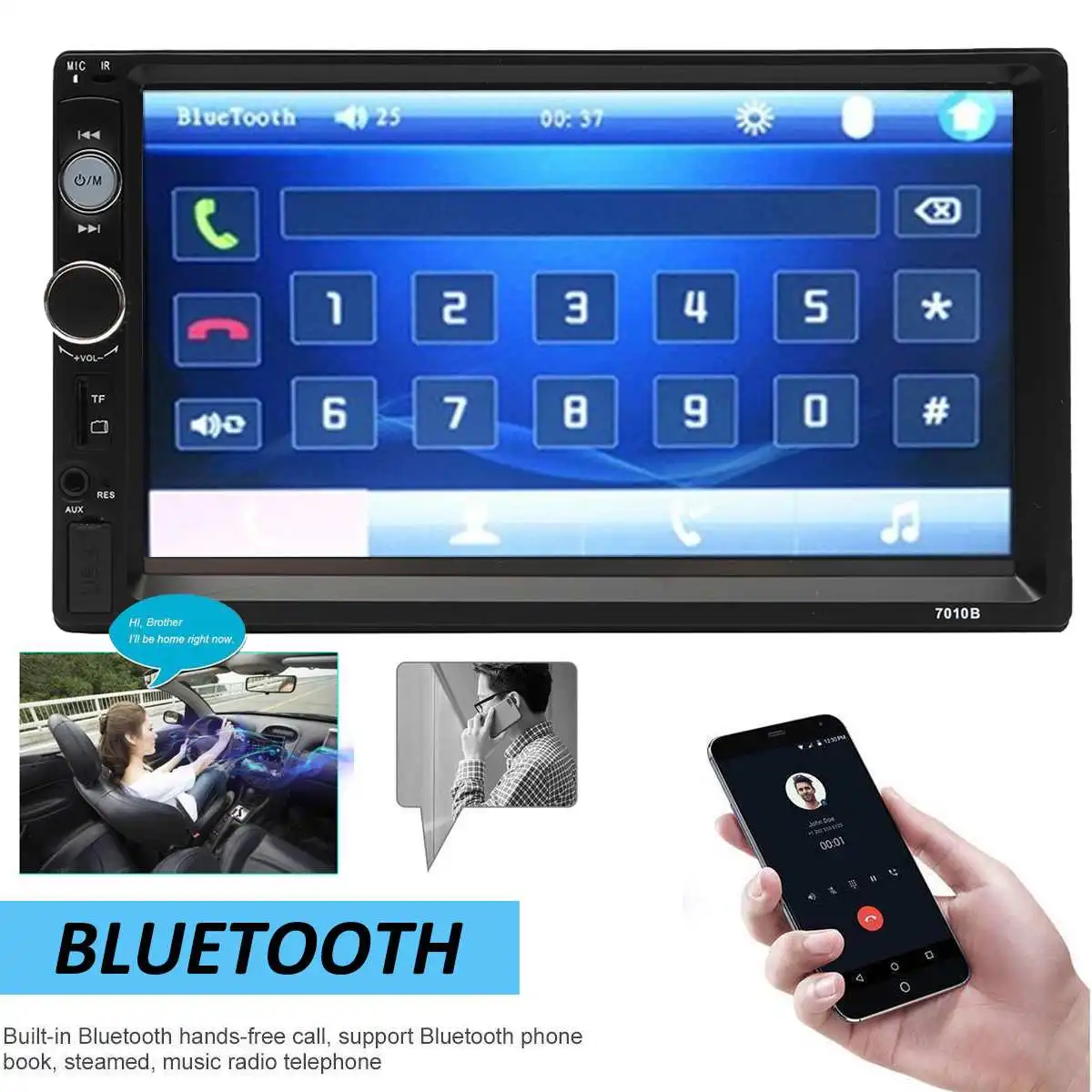 Bluetooth ночного видения стерео радио автомобиля 7 дюймов TFT сенсорный экран мультимедиа автомобиля FM аудио оборудование с камерой заднего вида