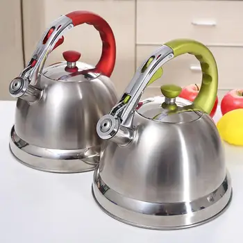 

3.5L Stainless Steel Whistling Kettle Hemispherical Non-magnetic Flat-bottomed Pot Black Dot Pattern Whistle Teapot Kettle Pot