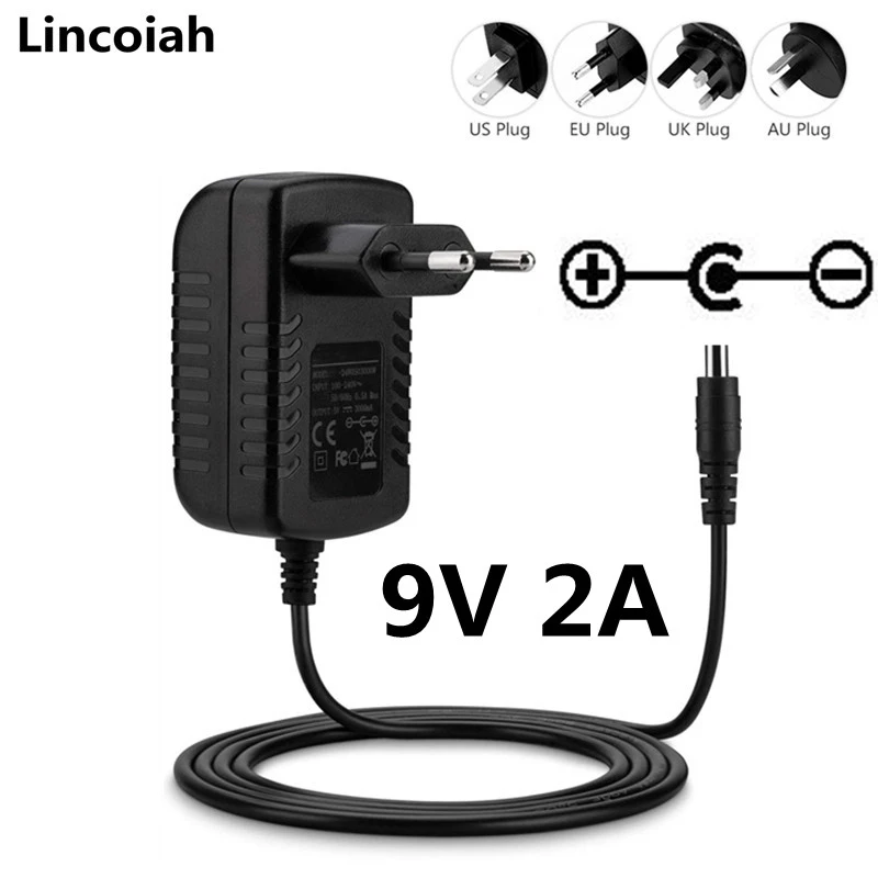 Reverse polarity AC/DC 9V 2A HISPEEDIDO New Replacement adapter power ...