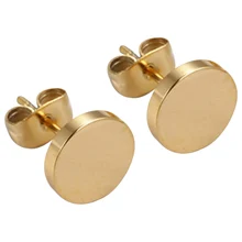 OUFEI серьги из нержавеющей стали Золотая шпилька серьги для женщин круглая Корейская версия простые сережки-шпильки оптом ювелирные изделия