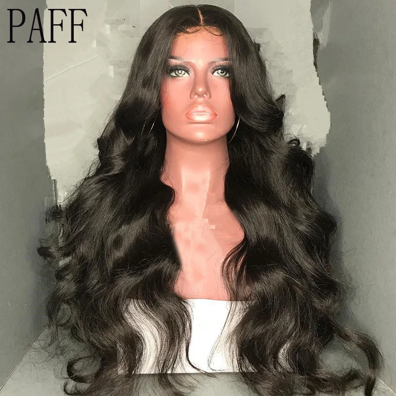 PAFF 13X4 бесклеевая кружевная передняя часть человеческих волос парик перуанские прямые волосы волнистые волосы естественные цвета Омбре