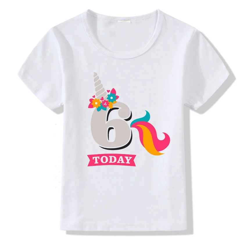 

Wholesale Girl T-Shirt Tops Tees Unicorn Short-Sleeve Toddler White Baby-Boy Kids Children Summer