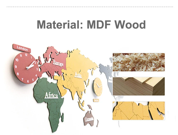 Карта мира настенные часы современный дизайн для гостиной деревянный 3D наклейки DIY большие деревянные часы красочные большие настенные домашние декоративные часы