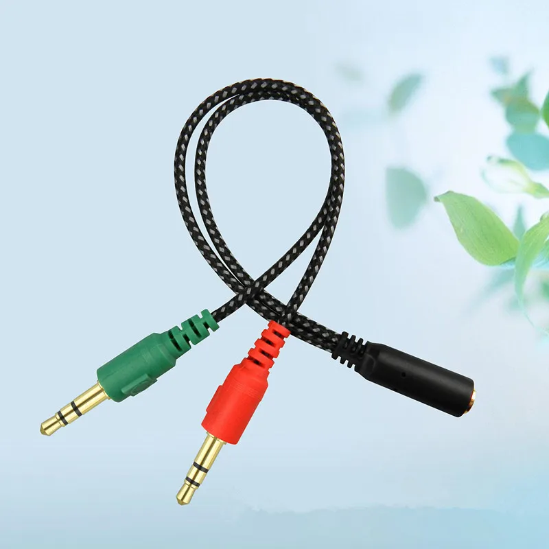 100pcs High quality 3 5mm Y Splitter 2 Jack Male To 1 Female Headphone Mic Audio Adapter Cable