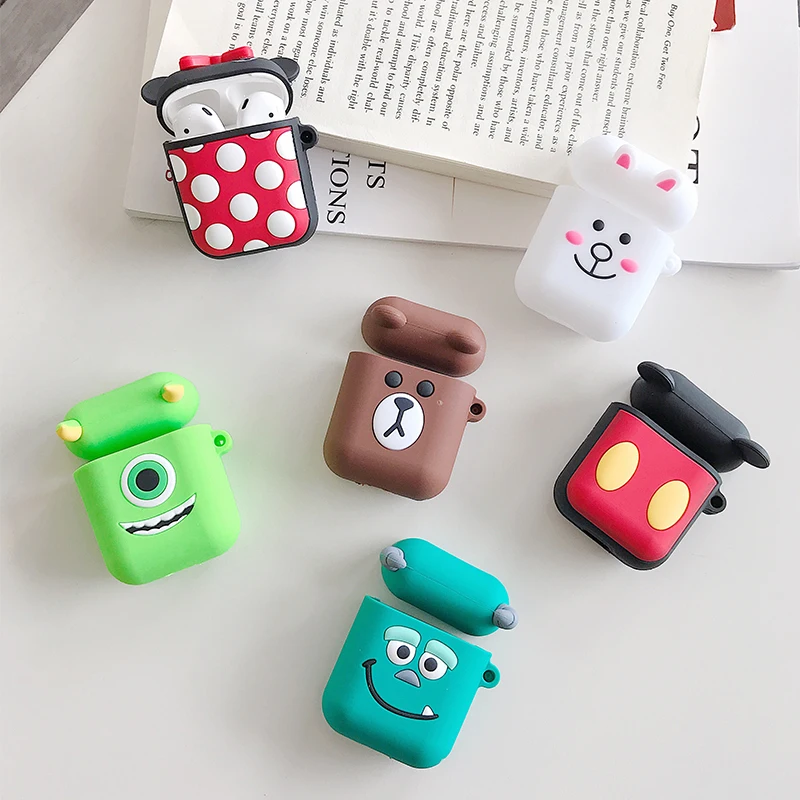 Мультяшные беспроводные bluetooth наушники чехол для Apple AirPods силиконовые зарядки наушники Чехлы для Airpods защитный чехол