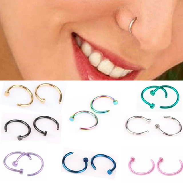 Gold Faux Nose Ring No Piercing Needed, 10 to 6mm Fake Nose Ring