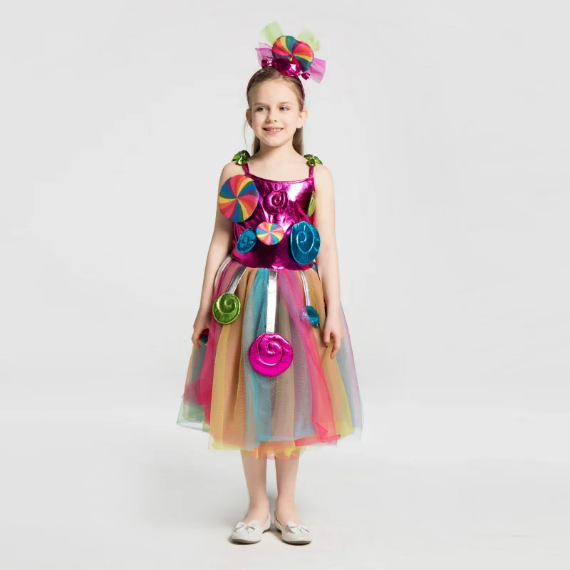 Candyland/платье феи для девочек; модные костюмы на Хэллоуин