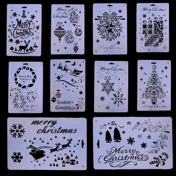 

1pc Christmas Tree gift Layering cage brids Painting Drawing Stencil Template Rulers Tool DIY Craft Mold Rulers Kids Gifts
