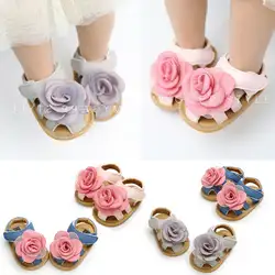 Pudcoco/Детские сандалии; обувь с оборками для новорожденных девочек; обувь с цветочным рисунком; сандалии; летняя Праздничная обувь для