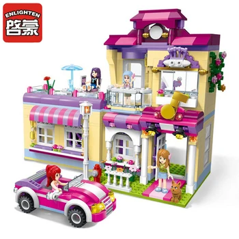 

Enlighten 2007 729PCs Star Training Center 4 Figures Building Block Bricks Educational Toy For Children Girls Friends House