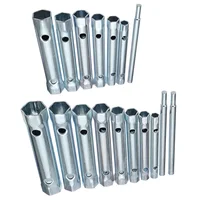 פלדה זוגי 7PC / 10PC 8-19mm 6-22mm Tube Set ברגים Box Tubular מטרי בר ספארק-תקע ספאנר עבור זוגי פלדה תיקון רכב פלאם שנסתיימה (4)