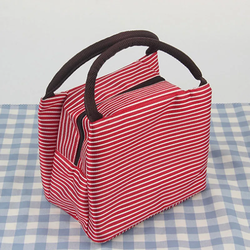 Red Stripe Muchacha бренд путешествия портативный Оксфорд дети школы кулер Tote Box термоизолированные свежие сумки для обедов - Цвет: Red Stripe