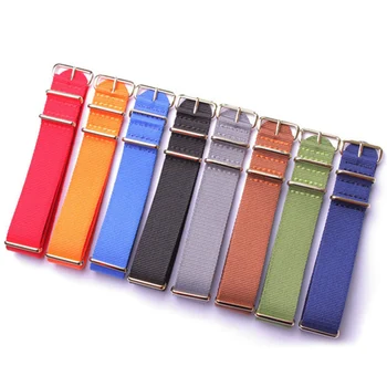 

Gold Color Pin Buckle Quality Nylon Strap for Casual Sport Watch Replacement Wristband Plain Watch Band 18/20/22/24MM