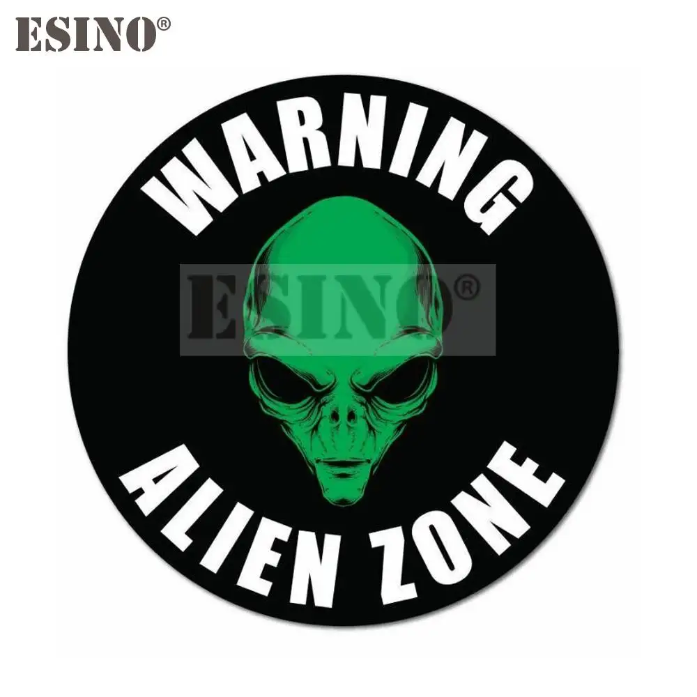 

Car Styling Creative Funny Warning Area 51 Alien Zone Cartoon PVC Decal Waterproof Car Body Sticker Pattern Vinyl
