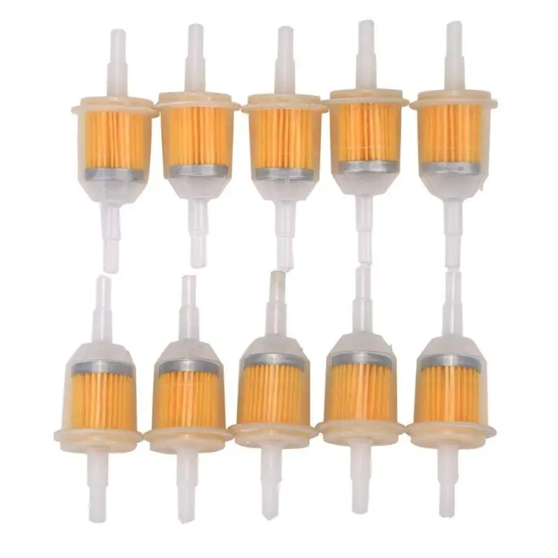 10 unids/set de combustible de la motocicleta filtro Universal del Motor de la motocicleta en línea en carbohidratos gasolina filtro de gasolina moto Motor, filtros de aceite,