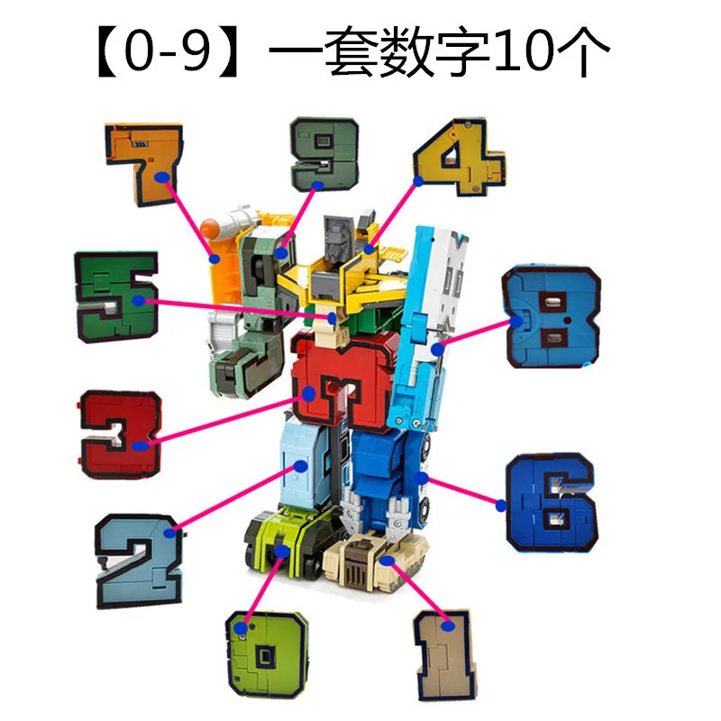 

0-9 with Numbers All Set Transformation Toy Boy Children'S Educational Full Set Robot Jingang Combat Team 3-6-
