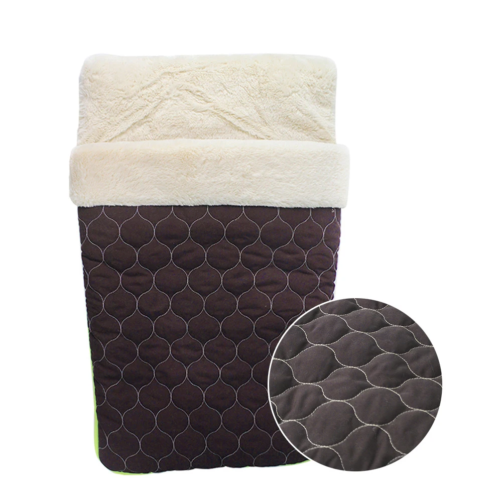 Quilted Cotton Cat Bed Winter Warm Fleece Pet Nest Slipper Shape Small Dog Puppy Kennel House Cats Sleeping Bag Cave