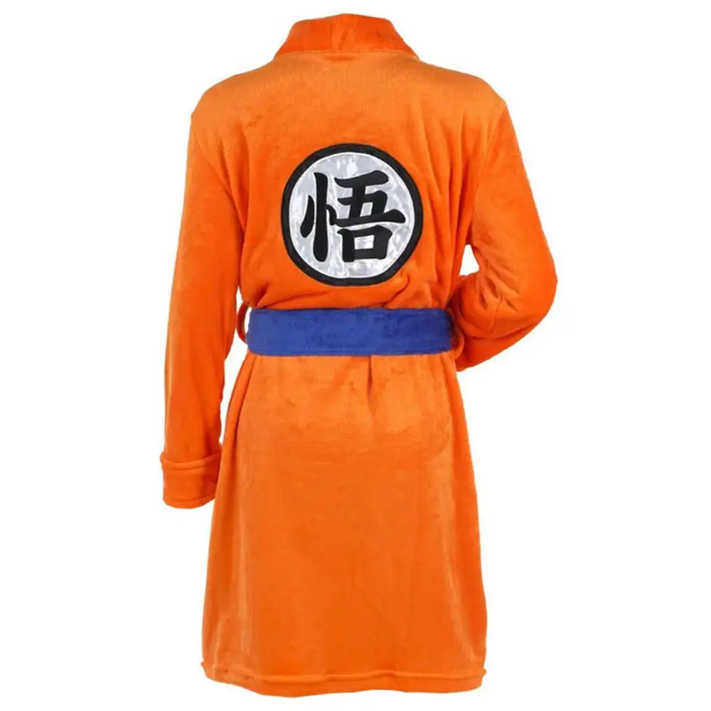 Пижама-комбинезон для детей Халат Dragon Ball Косплэй Сон Гоку костюм-комбинезон для детей, банный халат, одежда для сна с рисунками из комикса «Жемчуг дракона», узор с плюшевой подкладкой Пижама