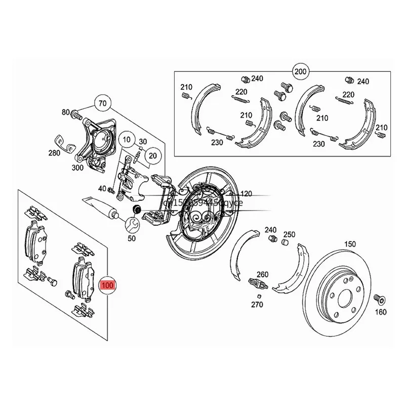 Тормозные колодки для заднего колеса автомобиля W169 A160 A180 A200mer ced esb enzA170 W245 B180 B200 W168 W169 Фрикционная накладка стояночного тормоза