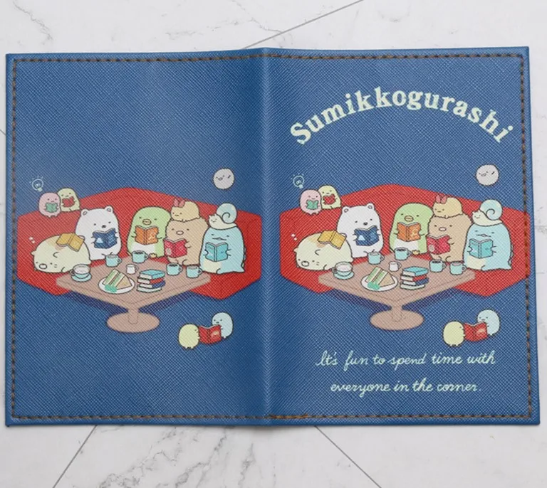 1 шт. Милая японская женская Обложка для паспорта Sumikko, чехол для путешествий с животными, чехол для паспорта для девочек