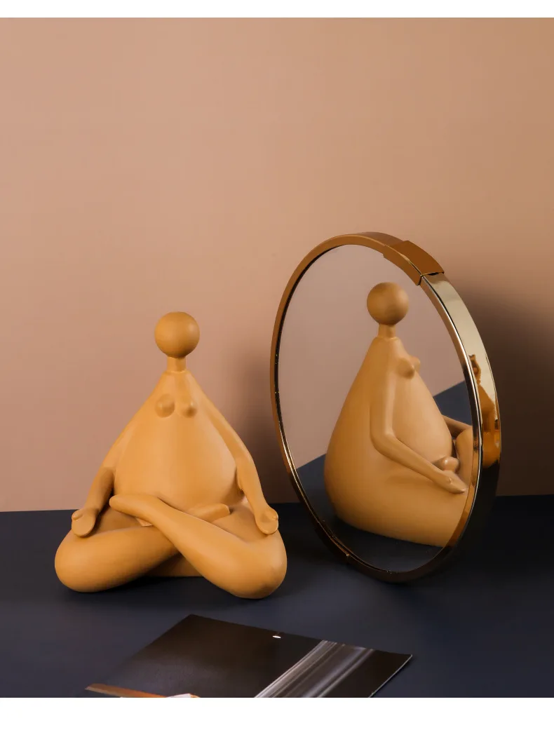 

Creative Mellow Yoga Character Artwork Home Office Model Room Decoration Toys Nordic Modern Art Ceramic Collection Great Gift