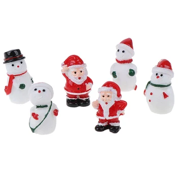 

1PCS DIY Resin Christmas Santa Claus Snowman Micro Landscape Bonsai Christmas Gift Mini Figurine Craft Garden Decor Ornament