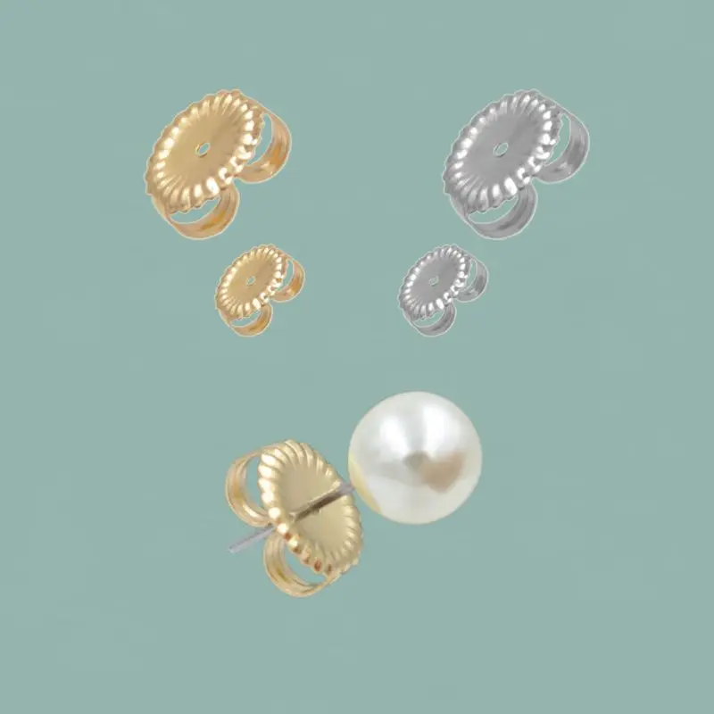 

100Pcs Gold Earring Back Replacement Secure and Comfortable with Ear Studs Locking Tension Grip Earrings Tight Nuts