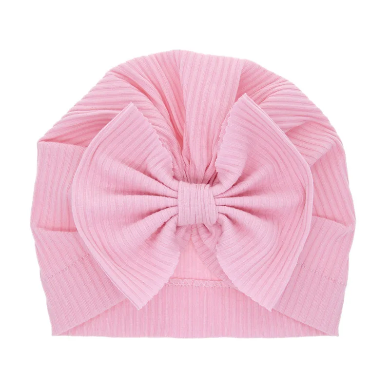 Spring Baby Hat Soft Bow Baby Girls Boys Hat Turban Solid Color Newborn Infant Cap Beanies Toddler Headwraps baby stroller mosquito net Baby Accessories