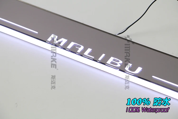 Отличный 2шт автомобильный стиль Led движущиеся двери потертости, педаль автомобиля, Накладка на порог подсветка для ступеней для chevrolet malibu 2012