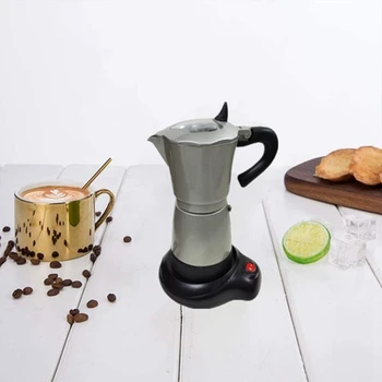 

Hot 300Ml Portable Espresso Coffee Maker Moka Pot with Electric Stove Filter Percolator Coffee Brewer Kettle EU Plug