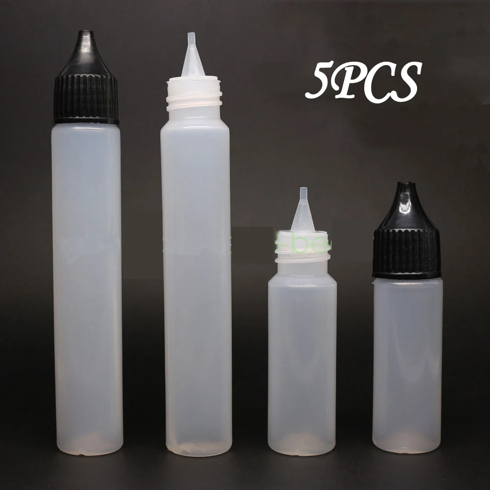 

5PCS 15ml/30ml New LDPE Smoke Oil Dropper Bottles Juice Vape Drippers Tips Squeeze Filling Wide Mouth Refillable Containers