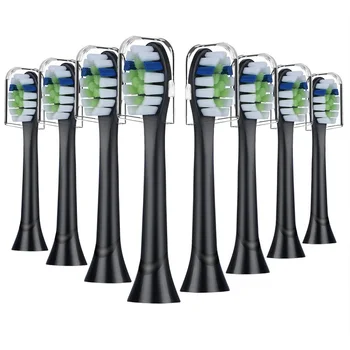 

8pcs Black Replacement Toothbrush heads for Phillips Sonicare, Compatible with DiamondClean Smart/ProtectiveClean Gum Health