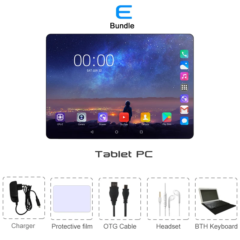 Комплект 5 X20, планшетный ПК, 10 дюймов, android 9,0, 128 Гб ПЗУ, 6 ГБ ОЗУ, четыре ядра, с функцией звонка, две sim-карты, планшеты, gps, fm, bluetooth, 10,1, фаблет+ подарок - Комплект: Комплект 5