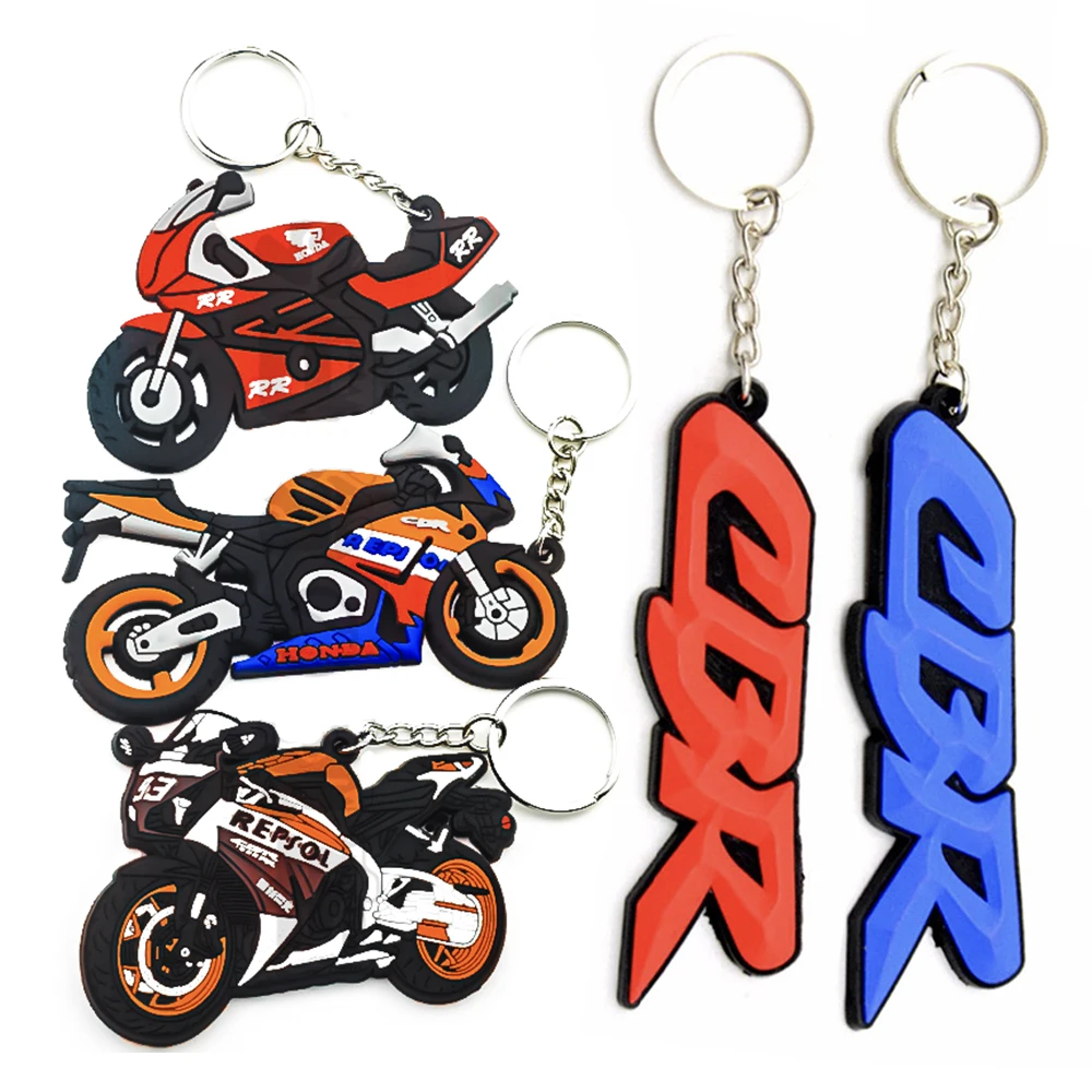 Keychain Key Ring Rubber Motorcycle Key Chain For Honda CBR 600RR 300RR CBR900R