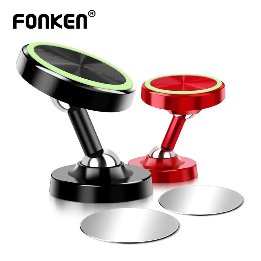 FONKEN Two Way Adjust Car Phone holder Luminous Magnetic Car Holders 360 Degree Magnet Universal in Car Mobile Mount Desk Stands