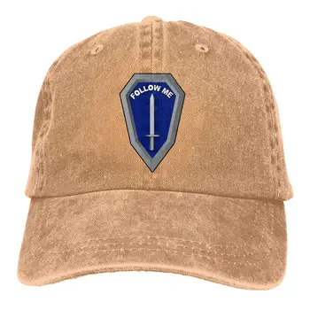 

Unisex Us Army Follow Me Logo Washed Baseball Cap Vintage Adjustable Dad-Hat
