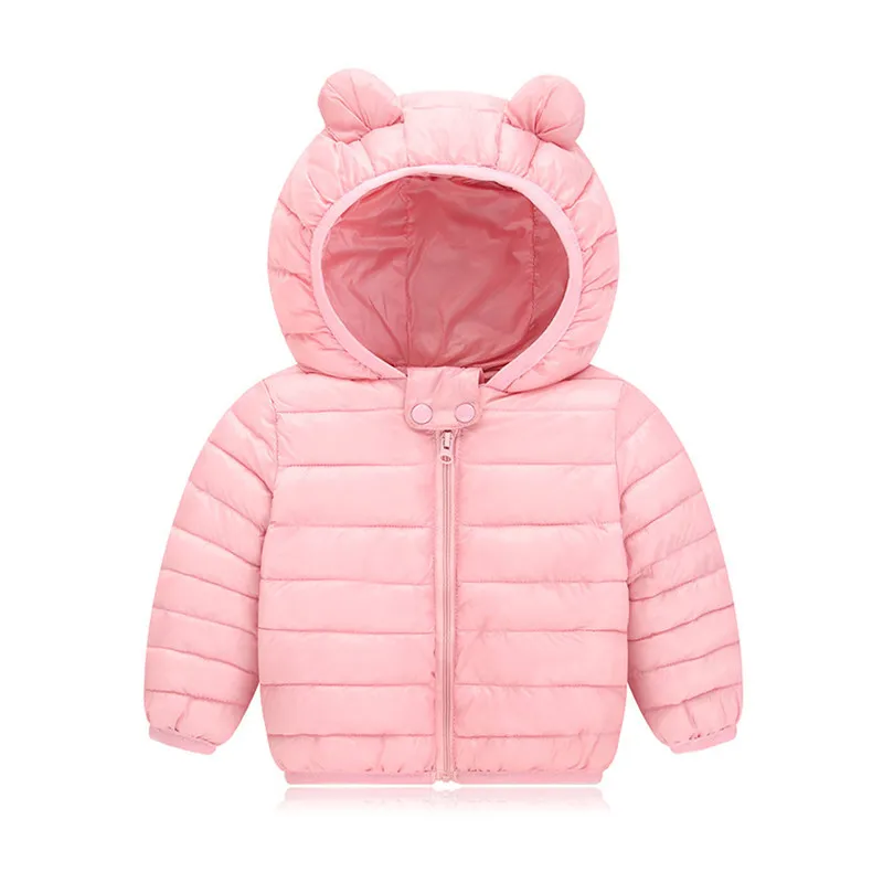 pink Новые детские зимние пальто, пуховое хлопковое пальто, куртка, детская одежда, Детский пуховик с капюшоном для мальчиков и девочек - Цвет: pink