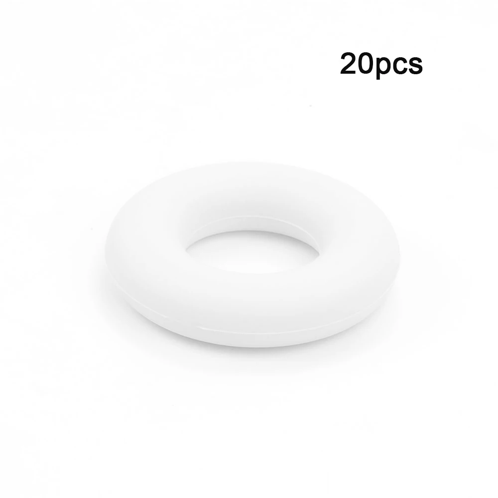Snow LOFCA 20 шт., силиконовые бусины в форме пончика, Детские Прорезыватели, без бисфенола, пищевого качества, силиконовые бусины для прорезывания зубов, для детских сосок, цепочка, аксессуары - Цвет: Snow