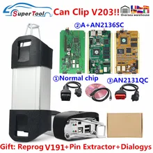 Obd2 ferramenta de diagnóstico para renault pode clipe chip completo interface de diagnóstico para pode clipe v206 + reprog v189 cypress an2131qc canclip