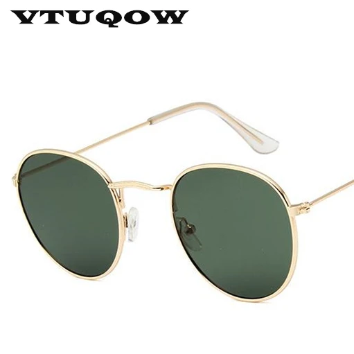 Dark Green Роскошные брендовые круглые мужские Солнцезащитные очки женские винтажные Ретро солнцезащитные очки для мужчин мужские солнцезащитные очки ray bann okulary zonnebril heren - Цвет линз: Dark Green