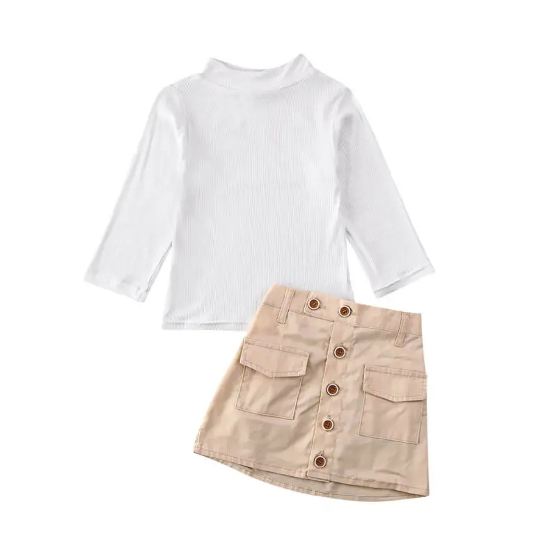 

Girl Clothes 2020 New Autumn Toddler Kids Baby Girls Long Sleeve Tops T-shirt Short Mini Skirt Outfits Clothes