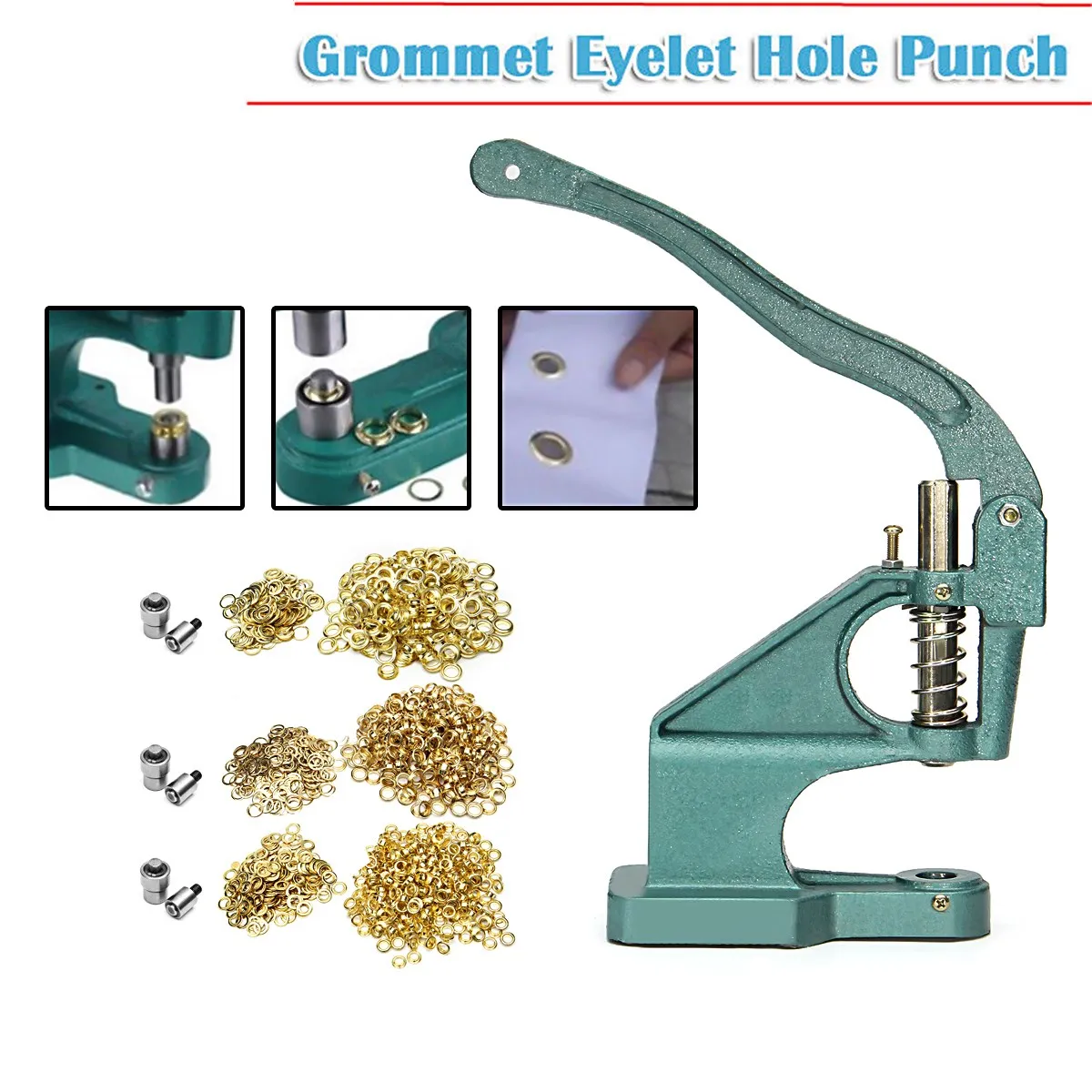 

Grommets Eyelets Punch Machine Die Tool Set 3 Dies 900 Grommets Leather Craft Clothing Grommet Banner