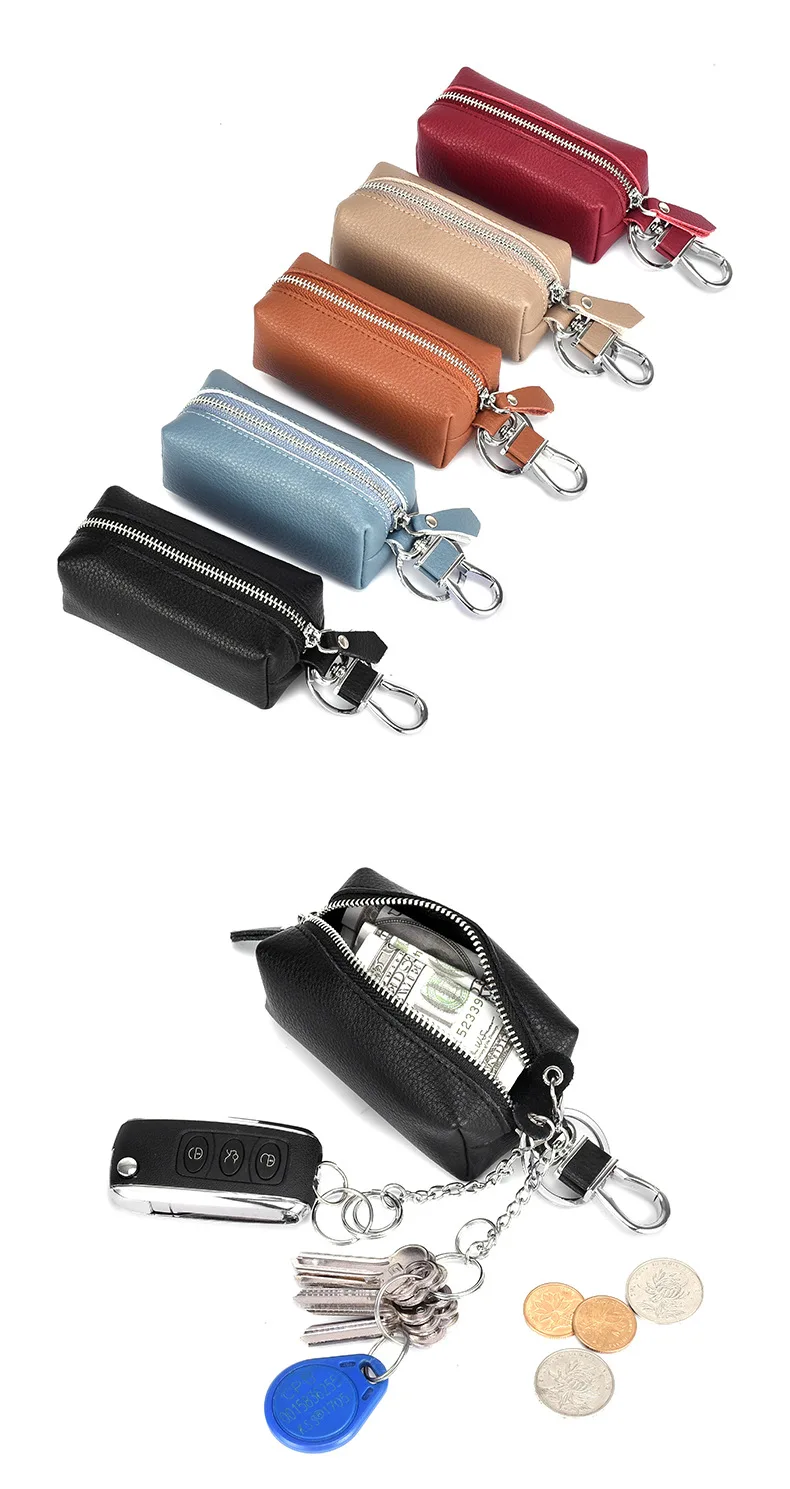 Чехол для ключей из мягкой коровьей кожи, держатели ключей от автомобиля для мужчин и женщин, органайзер для ключей, чехол для автомобиля, обычная модель, кожаный бумажник для ключей