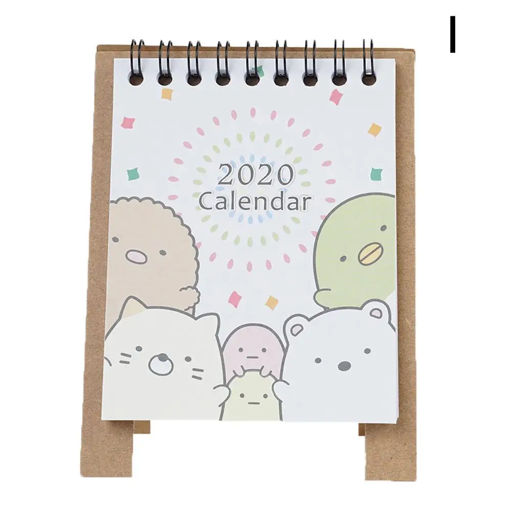 I New Year Kawaii Cartoon Table Calendar Mini Table Desk Calendar Agenda Organizer Planner Book Calendar - Цвет: I