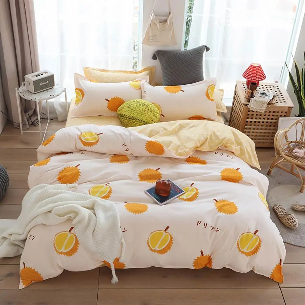 Простые комплекты постельного белья Durian Fruit INS, щетка из микроволокна, полиэстер, постельное белье, Твин, полный набор пододеяльников для пуховых одеял, Набор наволочек