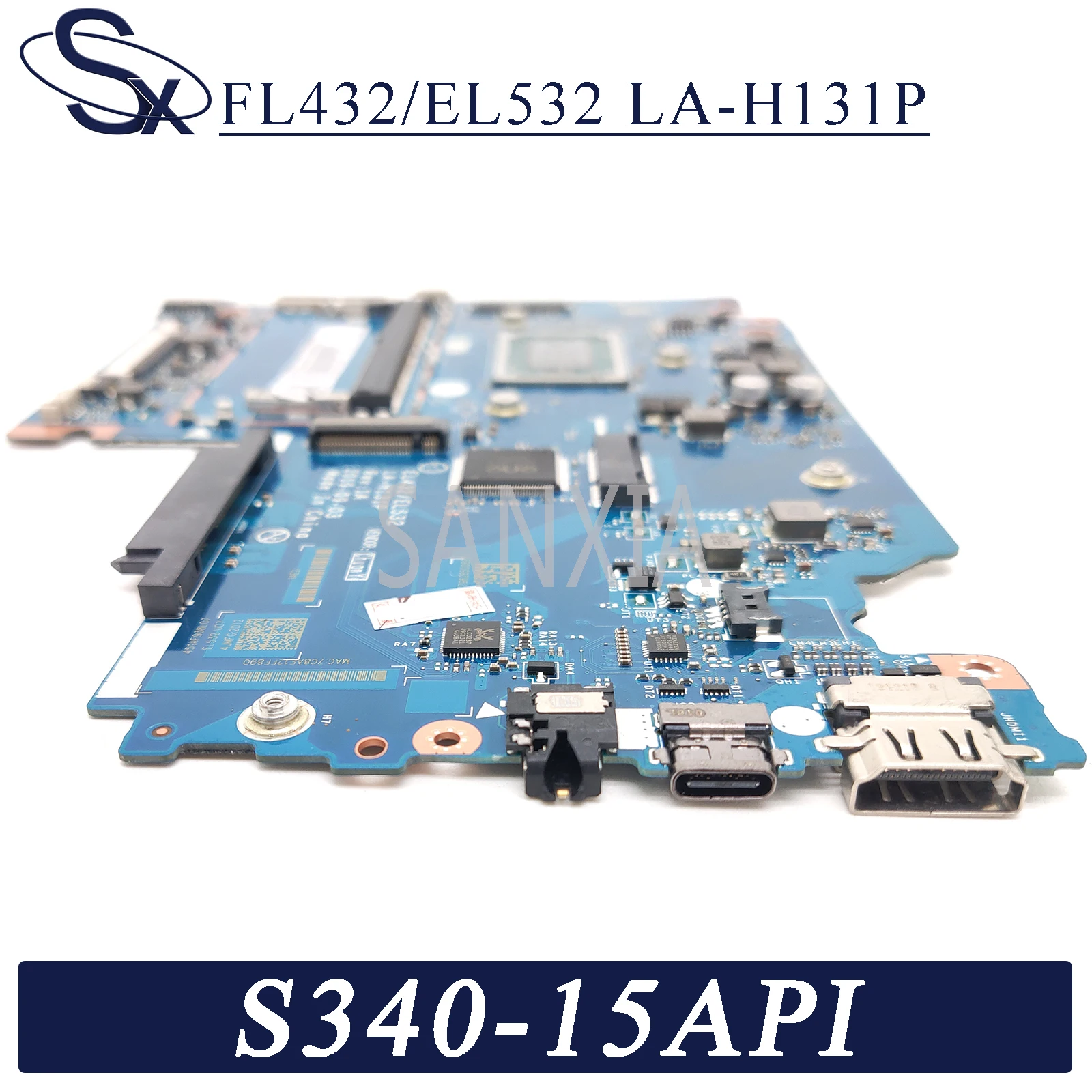 KEFU FL432/EL532 LA-H131P Laptop motherboard for Lenovo IdeaPad S340-15API original mainboard Ryzen 3 3200U (R3-3200U)
