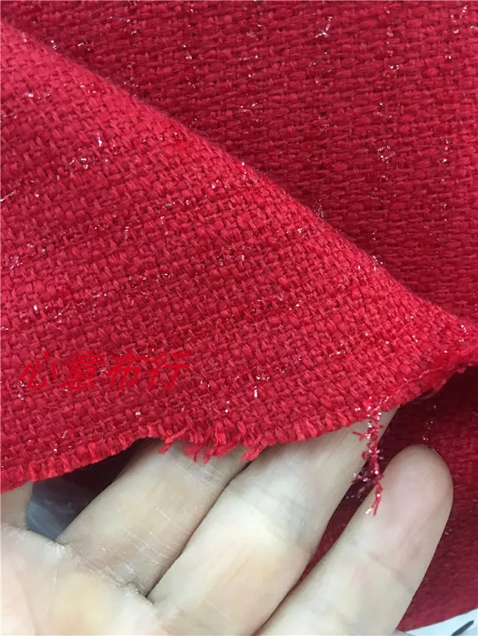 Твидовая ткань свежее красное плетение с менее сияющей линией шерсти содержание 5" в ширину