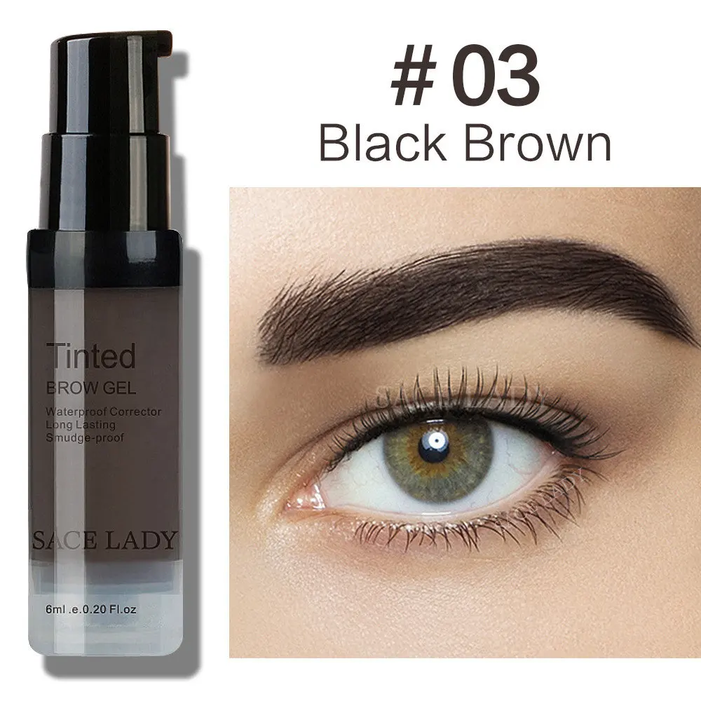 03 black brown SACE LADY, водостойкий гель для бровей, макияж, хна, тени для глаз, для бровей, ТИНТ, натуральный, усилитель, крем для макияжа, Длительное Действие, брендовая косметика - Цвет: 03 black brown
