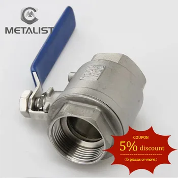 

METALIST BSPT 3/4" DN20 SS304 Stainless Steel Sanitary Female 2 Piece Full Port Ball Valve with Vinyl Handle Thread Valves