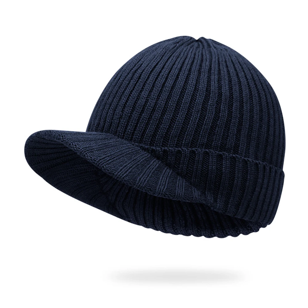 For Women Knitted Hats With Brim Cap Thick Knitted Hat For Men Winter Hats Unisex Hat Stylish Knitted Hats mens winter bomber hats